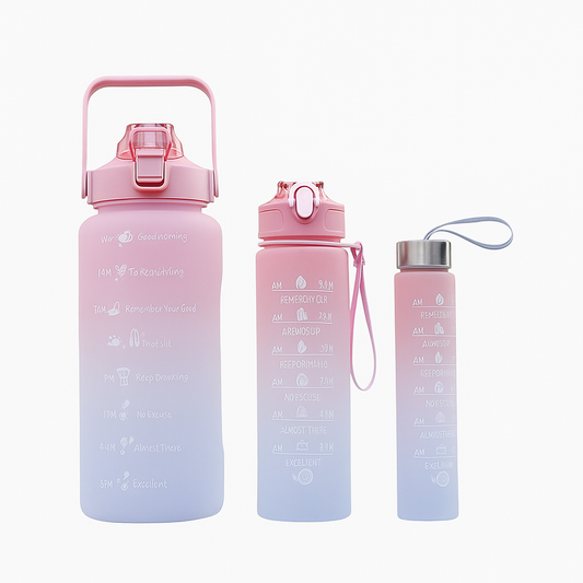 3 Pack Motivational Water Bottles Set